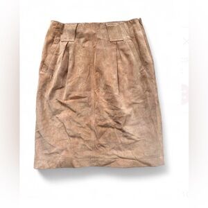 Worthington Genuine Suede Skirt – Tan Brown – Leather Pencil Skirt